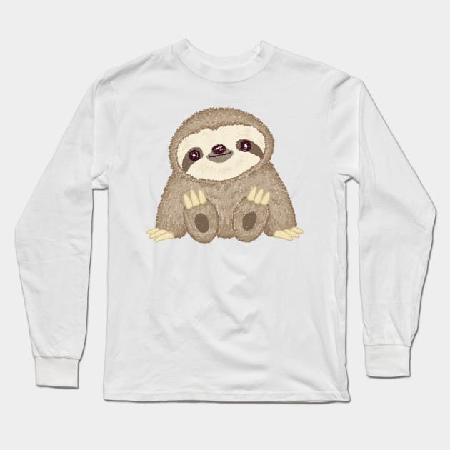 Sloth illustration Long Sleeve T-Shirt by sanogawa